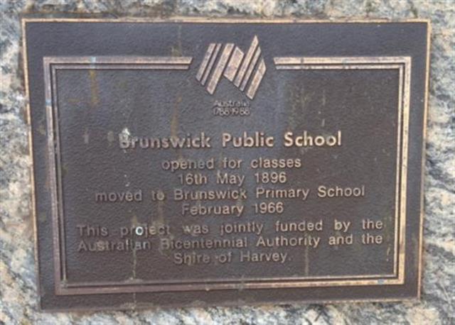 Plaque for Brunswick Public School