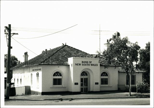 Angled front elevation of building
