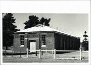 Angled front elevation of building
