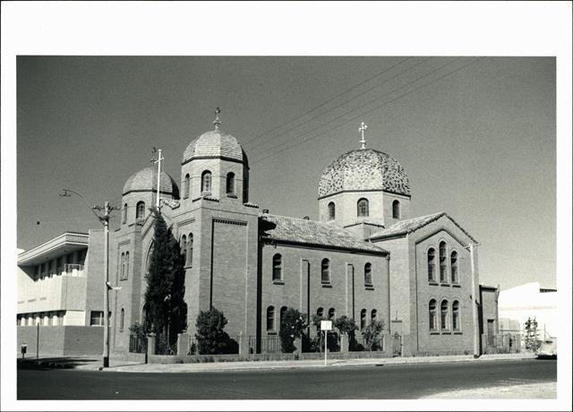 Front corner elevation of church