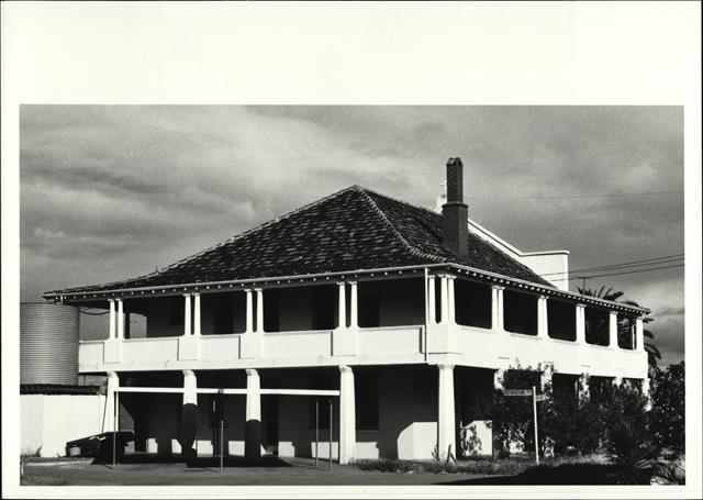Rear corner elevation of building
