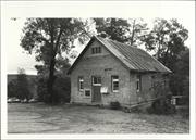 Angled front elevation of building