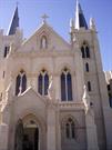 Front Entrance.  New bell tower on the left.  Existing tower to the right.