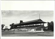 Corner elevation of later grandstand from racetrack