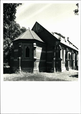 Left corner elevation of East end of church