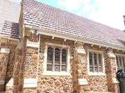 Side View showing stained glass windows