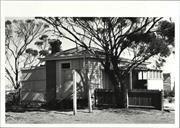 Corner elevation of lock-up (partially obscured by tree and rainwater tank)