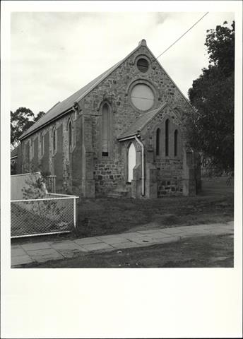 Angled front elevation of hall from North west