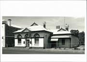 Angled front elevation of building