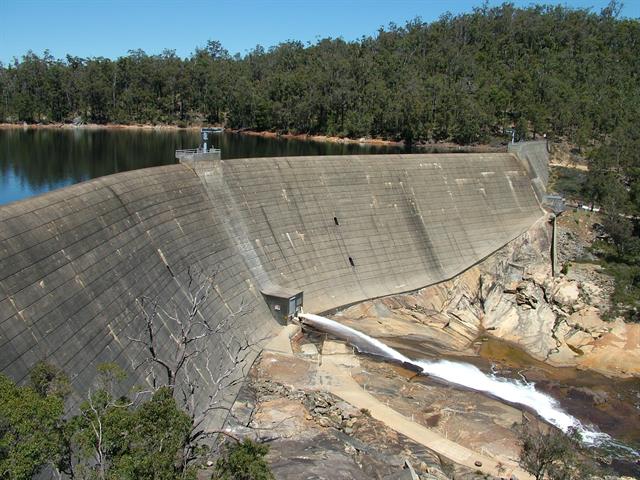 Dam wall prior to increase of height