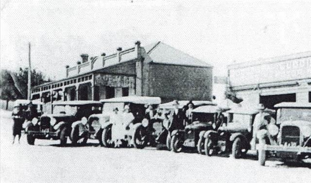 c1920 showing original skillion verandah on the warehouse and unpainted brick