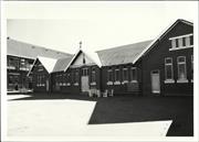 Angled front elevation of school building