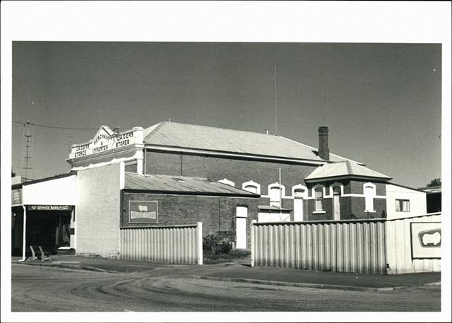 Angled right side elevation of building