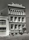 Angled front elevation of building façade