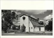 Angled front elevation of church