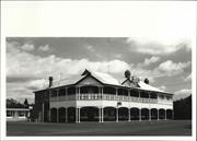 Front corner elevation of building