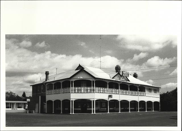 Front corner elevation of building