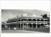 Front corner elevation of building