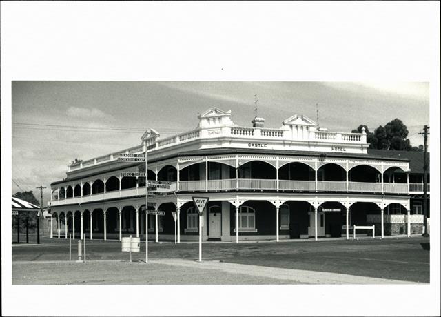 Front corner elevation of building