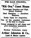 An advertisement for the sale of Kia Ora - c1944