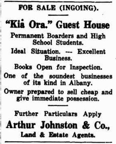 An advertisement for the sale of Kia Ora - c1944
