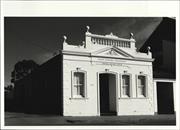 Angled front elevation of building