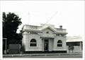 Angled front elevation of building
