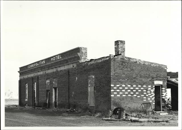 Corner elevation of ruins
