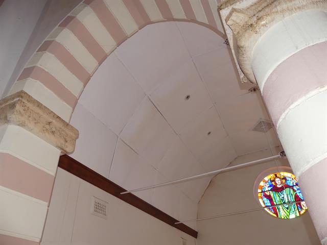 Sacristy south end - ceiling damage1