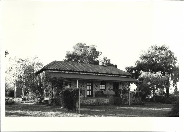 Angled rear elevation of building