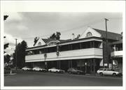 Angled front elevation of later building