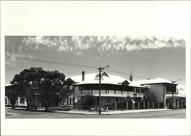 Front corner elevation of whole building