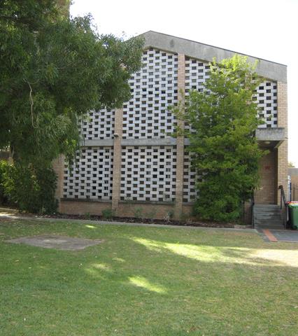 Gable end showing perforated blockwork