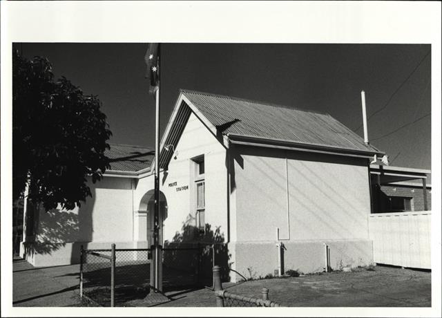 Corner elevation of police station