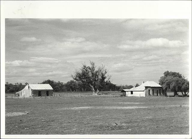 Distant view of Hymus & Bell cottages showing building relationship