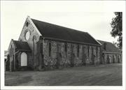 Angled side elevation of hall from South west