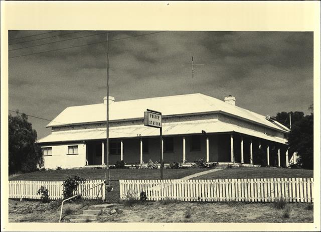 Corner elevation of police station