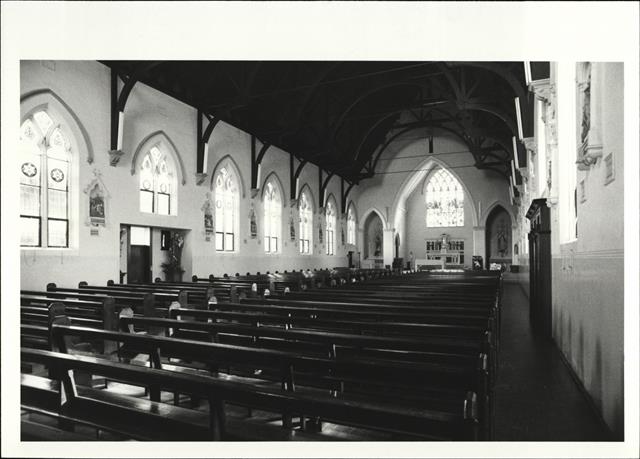 Interior view of nave showing chancel