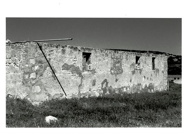 Depot wall showing repairs