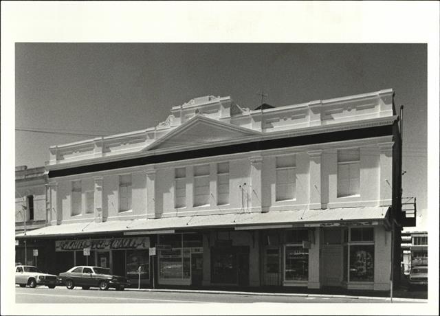 Front corner elevation of building