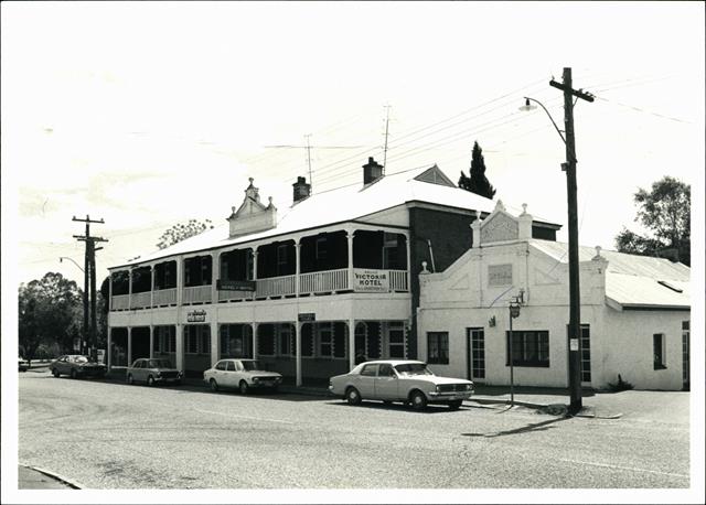 Angled front elevation of buildings