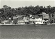 General view of brewery from Mill Point showing demolition damage