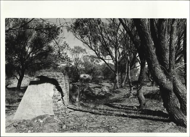 View of ruined low wall