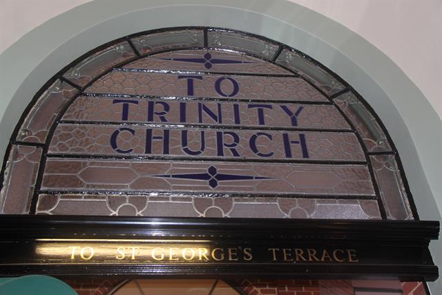 Stained glass in Trinity Arcade