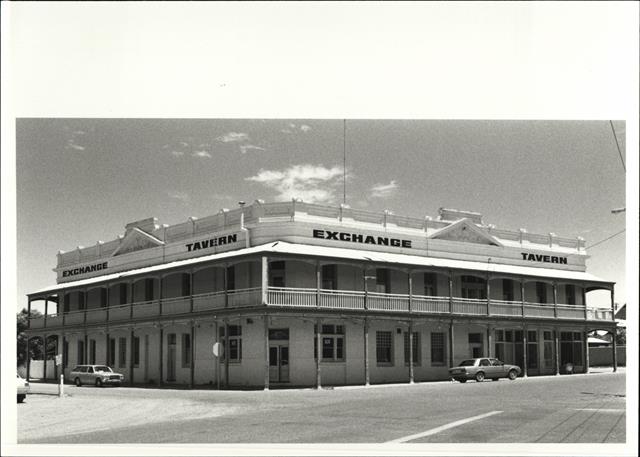 Front corner elevation of building