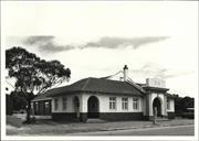 Angled elevation of Johnston Street frontage showing road board office block