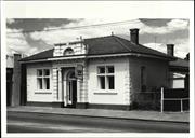 Angled front elevation of building