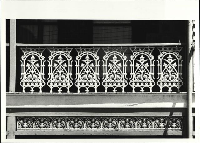 Detail of balcony railing ironwork on 27 Museum Street
