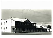 Angled front elevation of building