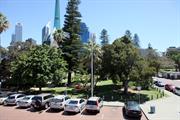 Barrack Square grassed area, facing CBD